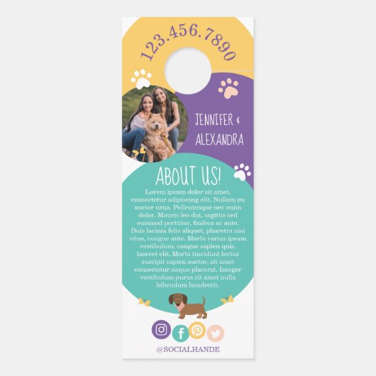 Happy Pet Family Pet Care, Grooming Blue Deurhanger (Achterkant)