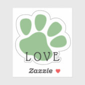 Happy Pet Paw Liefde Groen Sticker (Vel)