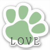 Happy Pet Paw Liefde Groen Sticker (Voorkant)
