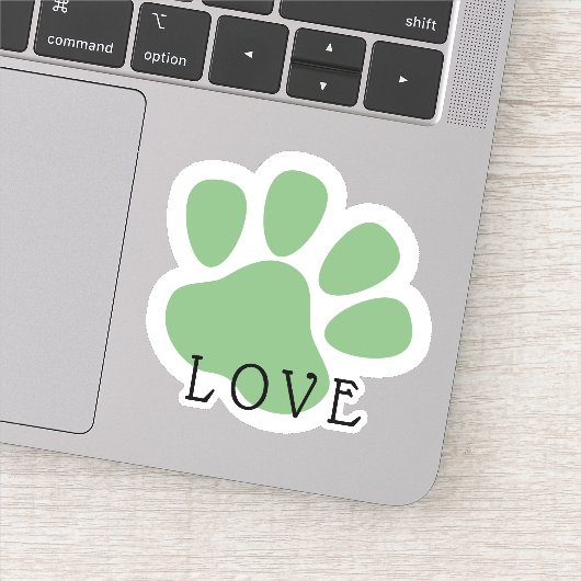 Happy Pet Paw Liefde Groen Sticker (Detail)