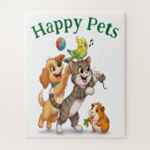 Happy Pets Cartoon Legpuzzel (Verticaal)