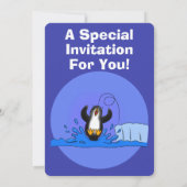 Happy pguin cartoon kaart (Achterkant)