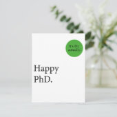 Happy Phd. Het is Dr., eigenlijk badge Happy Phd Kaart (Staand voorkant)
