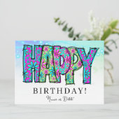 * HAPPY PHOTO NAAM Verjaardag Kaart Evenement Pers (Staand voorkant)