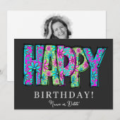 * HAPPY PHOTO Verjaardag Kaart NAAM Evenement Pers (Voorkant / Achterkant)