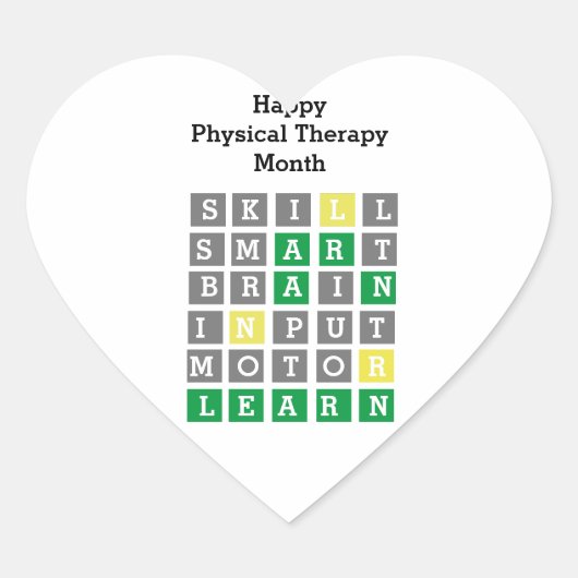 Happy Physical Therapy Maandag Aangepaste Woordenr Hart Sticker (Voorkant)