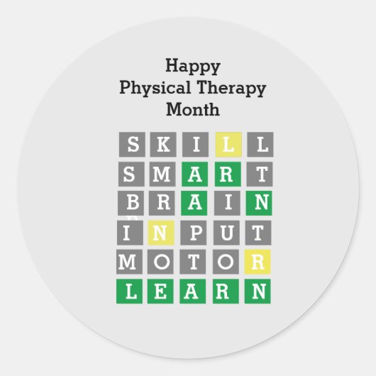 Happy Physical Therapy Maandag Aangepaste Woordenr Ronde Sticker (Voorkant)
