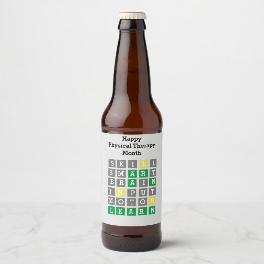 Happy Physical Therapy Month Custom Wordle Bier Etiket (Voorkant)