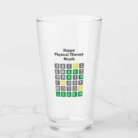 Happy Physical Therapy Month Custom Wordle Glas (Voorkant)
