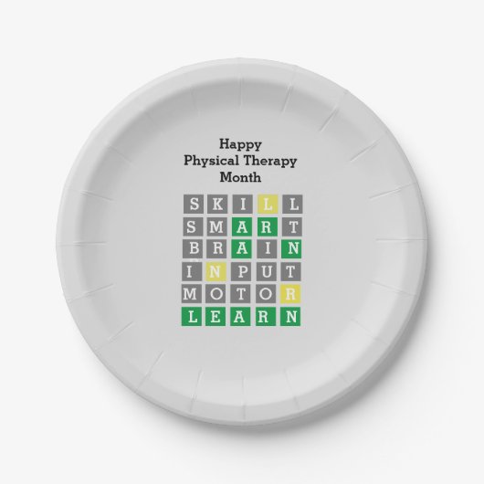 Happy Physical Therapy Month Custom Wordle Papieren Bordje (Voorkant)
