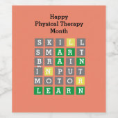 Happy Physical Therapy Month Custom Wordle Wijn Etiket (Enkel label)