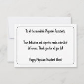 Happy Physician Assistant Week Bedankkaart (Achterkant)