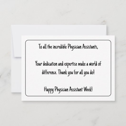 Happy Physician Assistant Week Bedankkaart (Achterkant)
