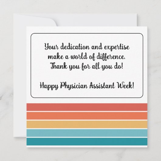 Happy Physician Assistant Week Bedankkaart (Achterkant)