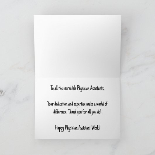 Happy Physician Assistant Week Kaart (Binnen)