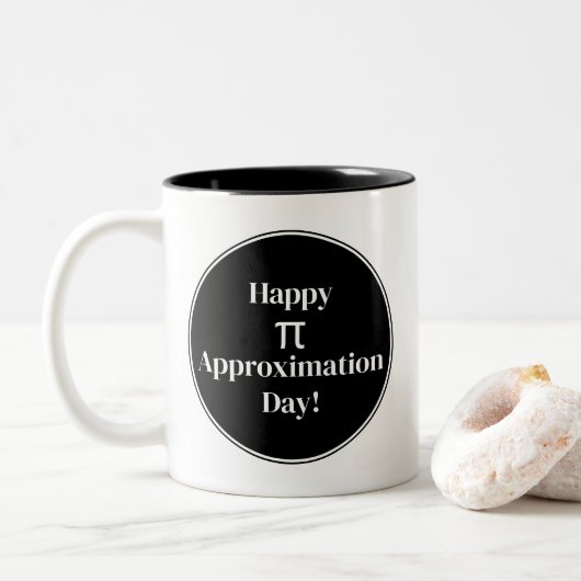 Happy PI benaderingsdag 22 juli Wiskunde Nerd Tweekleurige Koffiemok (Met donut)
