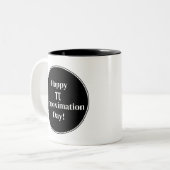 Happy PI benaderingsdag 22 juli Wiskunde Nerd Tweekleurige Koffiemok (Voorkant links)