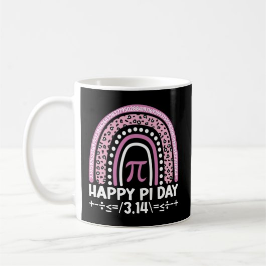Happy Pi Dag 3.14 Leopard Rainbow Wiskunde Leraar Koffiemok (Links)