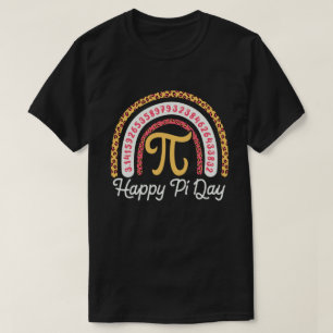 Happy Pi Dag 3.14 Leopard Rainbow Wiskunde Leraar T-shirt