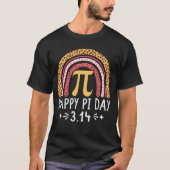 Happy Pi Dag 3.14 Leopard Rainbow Wiskunde Leraar T-shirt (Voorkant)