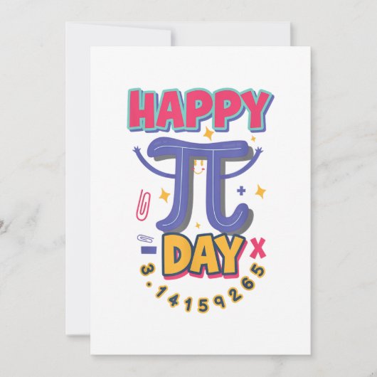 Happy Pi Dag 3.14 STEM Wetenschap of Wiskunde Kaart (Voorkant)