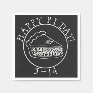 Happy Pi dag krijtbord taart papieren servetten