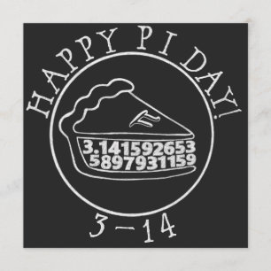 Happy Pi dag krijtbord taart vierkante kaart