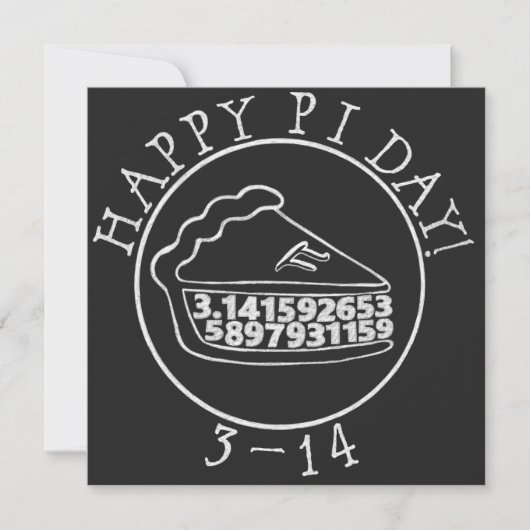 Happy Pi dag krijtbord taart vierkante kaart (Voorkant)