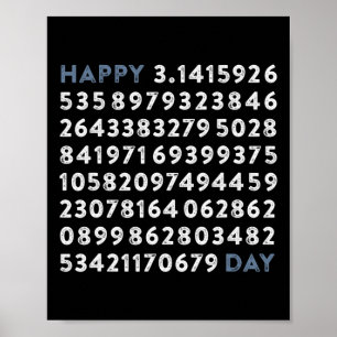 Happy Pi Day 100 cijfers Wiskunde Geek Funny Pi Da Poster