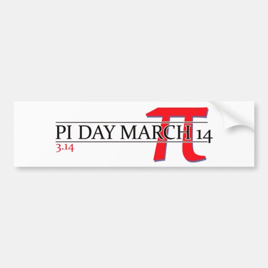 Happy Pi Day 14 maart Bumpersticker (Voorkant)