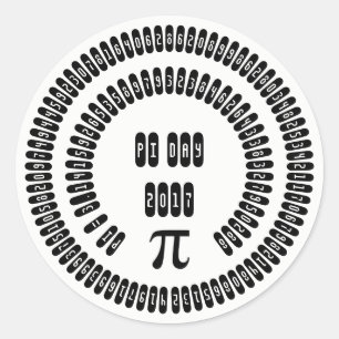 Happy Pi Day 2017 Wiskunde Cijfers 3.14 wiskunde Ronde Sticker