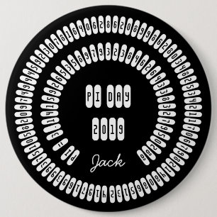 Happy Pi Day 2019 Wiskunde Digits 3.14 wiskunde Ronde Button 6,0 Cm
