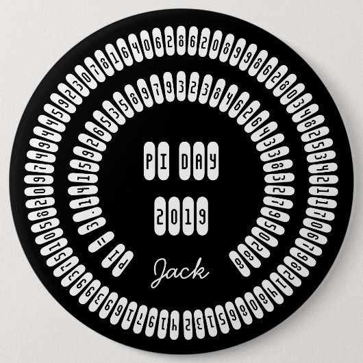 Happy Pi Day 2019 Wiskunde Digits 3.14 wiskunde Ronde Button 6,0 Cm (Voorkant)