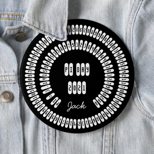 Happy Pi Day 2021 Wiskunde Digits 3.14 wiskunde Ronde Button 6,0 Cm (In situ)