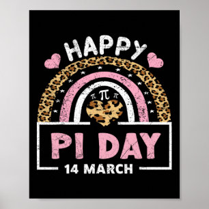 Happy Pi Day 2024 Rainbow Wiskunde Lover Teacher L Poster