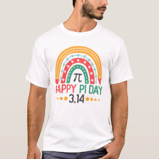 Happy Pi Day 3.14 Boho Rainbow Math Teacher T-shirt