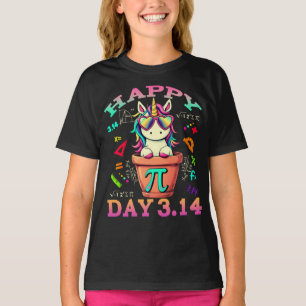 Happy Pi Day 3.14 Eenhoorn voor Kinder Meisjes T-shirt