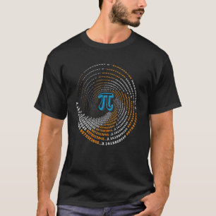 Happy PI Day 3 14 PI Nummer Spiraal PI Wiskunde T-shirt