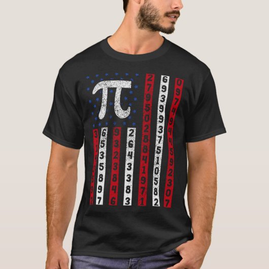 Happy Pi Day American Flag Kids Math Teacher Stude T-shirt (Voorkant)