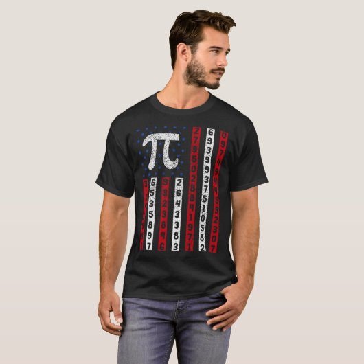 Happy Pi Day American Flag Kids Math Teacher Stude T-shirt (Voorkant volledig)