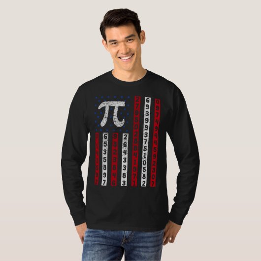 Happy Pi Day American Flag Kids Math Teacher Stude T-shirt (Voorkant volledig)