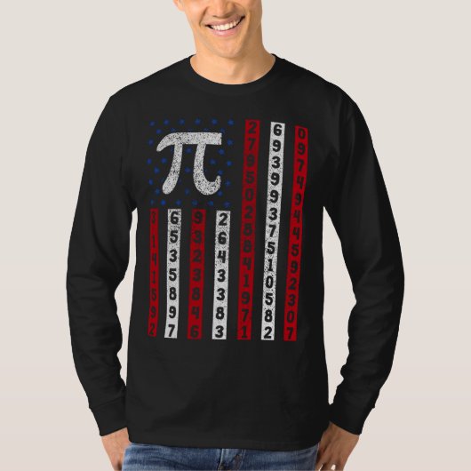 Happy Pi Day American Flag Kids Math Teacher Stude T-shirt (Voorkant)