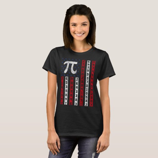 Happy Pi Day American Flag Kids Math Teacher Stude T-shirt (Voorkant volledig)