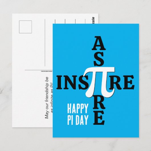 HAPPY PI DAY Aspire Inspire Briefkaart (Voorkant / Achterkant)