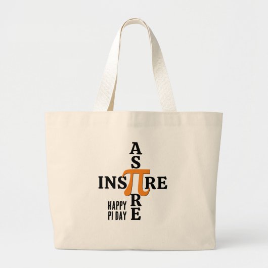 HAPPY PI DAY Aspire Inspire Grote Tote Bag (Voorkant)