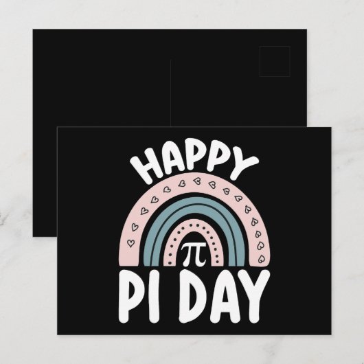 Happy Pi Day Boho Rainbow Wiskunde Mathematisch Briefkaart (Voorkant / Achterkant)