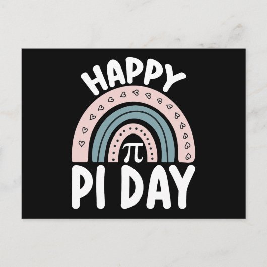 Happy Pi Day Boho Rainbow Wiskunde Mathematisch Briefkaart (Voorkant)