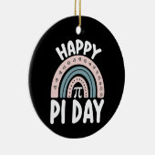 Happy Pi Day Boho Rainbow Wiskunde Mathematisch Keramisch Ornament (Rechts)