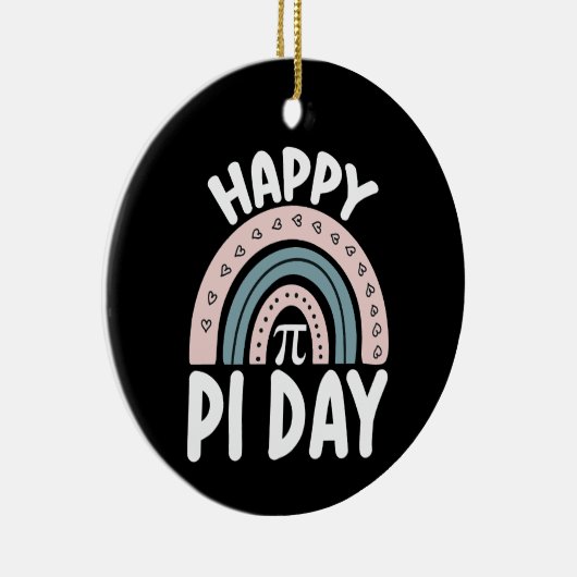 Happy Pi Day Boho Rainbow Wiskunde Mathematisch Keramisch Ornament (Rechts)