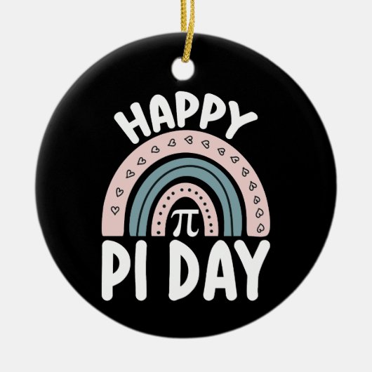 Happy Pi Day Boho Rainbow Wiskunde Mathematisch Keramisch Ornament (Voorkant)